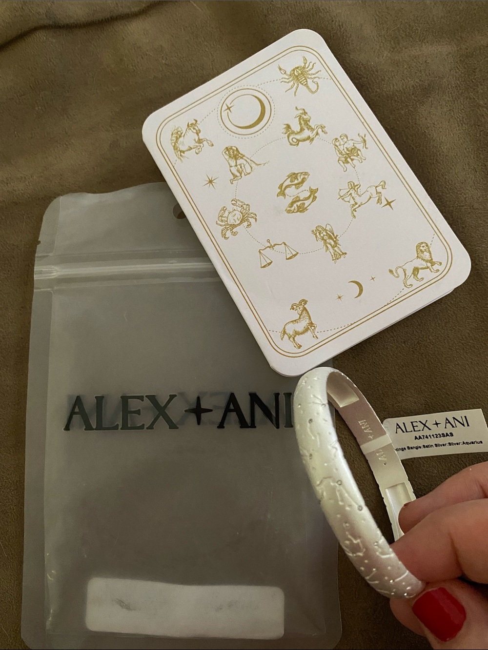 Alex and Ani White Embossed Bangle Bracelet